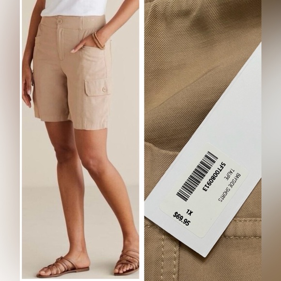 New! Soft Surroundings Bayside Shorts Plus Women’s size 1X( 18W/20W) Taupe Color